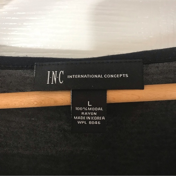 EUC INC International Concepts Swoop Neck Top/ Large/ Black/ 100% Modal Rayon - Picture 4 of 9